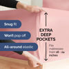 Picture of Extra Deep Twin Sheet Set - 4 Piece Breathable & Cooling Sheets - Hotel Luxury Bed Sheets Set - Easy & Secure Fit - Soft, Wrinkle Free & Comfy Sheets Set - Baby Pink Sheet Set with Extra Deep Pockets
