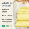 Picture of Extra Deep Twin Sheet Set - 4 Piece Breathable and Cooling Sheets - Hotel Luxury Bed Sheets Set - Easy & Secure Fit - Soft, Wrinkle Free and Comfy Sheets Set - Yellow Sheet Set with Extra Deep Pockets