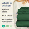 Picture of Extra Deep Twin XL Sheet Set - 4 Piece Breathable & Cooling Sheets - Hotel Luxury Bed Sheets Set - Easy Fit - Soft, Wrinkle Free & Comfy Sheets Set - Emerald Green Sheet Set with Extra Deep Pockets