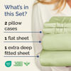 Picture of Extra Deep Twin XL Sheet Set - 4 Piece Breathable and Cooling Sheets - Hotel Luxury Bed Sheets Set - Easy Fit - Soft, Wrinkle Free and Comfy Sheets Set - Light Sage Sheet Set with Extra Deep Pockets