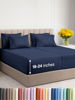 Picture of Extra Deep Split King Sheet Set - 7 Piece Breathable and Cooling Sheets - Hotel Luxury Bed Sheets Set - Easy Fit - Soft, Wrinkle Free and Comfy Sheets Set - Navy Blue Sheet Set with Extra Deep Pockets