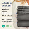 Picture of Extra Deep Full Sheet Set - 6 Piece Breathable & Cooling Sheets - Hotel Luxury Bed Sheets Set - Easy & Secure Fit - Soft, Wrinkle Free & Comfy Sheets Set - Charcoal Sheet Set with Extra Deep Pockets