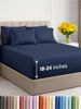 Picture of Extra Deep Full Sheet Set - 6 Piece Breathable & Cooling Sheets - Hotel Luxury Bed Sheets Set - Easy & Secure Fit - Soft, Wrinkle Free & Comfy Sheets Set - Navy Blue Sheet Set with Extra Deep Pockets