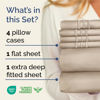 Picture of Extra Deep Full Sheet Set - 6 Piece Breathable and Cooling Sheets - Hotel Luxury Bed Sheets Set - Easy & Secure Fit - Soft, Wrinkle Free and Comfy Sheets Set - Wheat Sheet Set with Extra Deep Pockets
