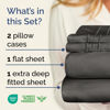 Picture of Extra Deep Twin Sheet Set - 4 Piece Breathable & Cooling Sheets - Hotel Luxury Bed Sheets Set - Easy & Secure Fit - Soft, Wrinkle Free & Comfy Sheets Set - Charcoal Sheet Set with Extra Deep Pockets
