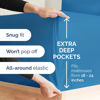 Picture of Extra Deep Split King Sheet Set - 7 Piece Breathable & Cooling Sheets - Hotel Luxury Bed Sheets Set - Easy Fit - Soft, Wrinkle Free & Comfy Sheets Set - Denim Blue Sheet Set with Extra Deep Pockets