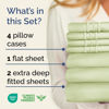 Picture of Extra Deep Split King Sheet Set - 7 Piece Breathable & Cooling Sheets - Hotel Luxury Bed Sheets Set - Easy Fit - Soft, Wrinkle Free & Comfy Sheets Set - Light Sage Sheet Set with Extra Deep Pockets