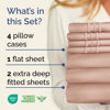 Picture of Extra Deep Split King Sheet Set - 7 Piece Breathable & Cooling Sheets - Hotel Luxury Bed Sheets Set - Easy & Secure Fit - Soft, Wrinkle Free & Comfy Sheets Set - Mauve Sheet Set w/Extra Deep Pockets