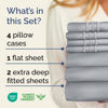 Picture of Extra Deep Split King Sheet Set - 7 Piece Breathable & Cooling Sheets - Hotel Luxury Bed Sheets Set - Easy Fit - Soft, Wrinkle Free & Comfy Sheets Set - Steel Blue Sheet Set with Extra Deep Pockets