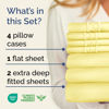 Picture of Extra Deep Split King Sheet Set - 7 Piece Breathable and Cooling Sheets - Hotel Luxury Bed Sheets Set - Easy Fit - Soft, Wrinkle Free and Comfy Sheets Set - Yellow Sheet Set with Extra Deep Pockets