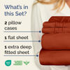 Picture of Extra Deep Twin XL Sheet Set - 4 Piece Breathable and Cooling Sheets - Hotel Luxury Bed Sheets Set - Easy Fit - Soft, Wrinkle Free and Comfy Sheets Set - Terracotta Sheet Set with Extra Deep Pockets