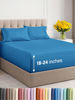 Picture of Extra Deep Twin Sheet Set - 4 Piece Breathable & Cooling Sheets - Hotel Luxury Bed Sheets Set - Easy & Secure Fit - Soft, Wrinkle Free & Comfy Sheets Set - Denim Blue Sheet Set with Extra Deep Pockets