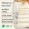 Picture of Extra Deep Split King Sheet Set - 7 Piece Breathable and Cooling Sheets - Hotel Luxury Bed Sheets Set - Easy Fit - Soft, Wrinkle Free and Comfy Sheets Set - Off White Sheet Set with Extra Deep Pockets
