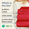 Picture of Extra Deep Twin XL Sheet Set - 4 Piece Breathable and Cooling Sheets - Hotel Luxury Bed Sheets Set - Easy & Secure Fit - Soft, Wrinkle Free and Comfy Sheets Set - Red Sheet Set with Extra Deep Pockets