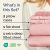 Picture of Extra Deep Twin XL Sheet Set - 4 Piece Breathable and Cooling Sheets - Hotel Luxury Bed Sheets Set - Easy Fit - Soft, Wrinkle Free and Comfy Sheets Set - Baby Pink Sheet Set with Extra Deep Pockets