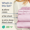 Picture of Extra Deep Twin Sheet Set - 4 Piece Breathable & Cooling Sheets - Hotel Luxury Bed Sheets Set - Easy & Secure Fit - Soft, Wrinkle Free & Comfy Sheets Set - Light Pink Sheet Set with Extra Deep Pockets