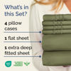 Picture of Extra Deep Full Sheet Set - 6 Piece Breathable & Cooling Sheets - Hotel Luxury Bed Sheets Set - Easy & Secure Fit - Soft, Wrinkle Free & Comfy Sheets Set - Sage Green Sheet Set with Extra Deep Pockets