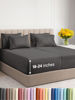 Picture of Extra Deep Split King Sheet Set - 7 Piece Breathable and Cooling Sheets - Hotel Luxury Bed Sheets Set - Easy Fit - Soft, Wrinkle Free and Comfy Sheets Set - Charcoal Sheet Set with Extra Deep Pockets
