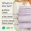 Picture of Extra Deep Full Sheet Set - 6 Piece Breathable and Cooling Sheets - Hotel Luxury Bed Sheets Set - Easy Fit - Soft, Wrinkle Free and Comfy Sheets Set - Light Lavender Sheet Set with Extra Deep Pockets