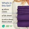 Picture of Extra Deep Full Sheet Set - 6 Piece Breathable and Cooling Sheets - Hotel Luxury Bed Sheets Set - Easy & Secure Fit - Soft, Wrinkle Free and Comfy Sheets Set - Purple Sheet Set with Extra Deep Pockets