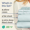 Picture of Extra Deep Twin XL Sheet Set - 4 Piece Breathable & Cooling Sheets - Hotel Luxury Bed Sheets Set - Easy & Secure Fit - Soft, Wrinkle Free & Comfy Sheets Set - Ice Blue Sheet Set w/Extra Deep Pockets