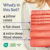 Picture of Extra Deep Split King Sheet Set - 7 Piece Breathable & Cooling Sheets - Hotel Luxury Bed Sheets Set - Easy & Secure Fit - Soft, Wrinkle Free & Comfy Sheets Set - Coral Sheet Set w/Extra Deep Pockets