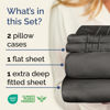 Picture of Extra Deep Twin XL Sheet Set - 4 Piece Breathable & Cooling Sheets - Hotel Luxury Bed Sheets Set - Easy & Secure Fit - Soft, Wrinkle Free & Comfy Sheets Set - Charcoal Sheet Set w/Extra Deep Pockets
