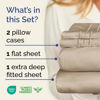 Picture of Extra Deep Twin Sheet Set - 4 Piece Breathable and Cooling Sheets - Hotel Luxury Bed Sheets Set - Easy & Secure Fit - Soft, Wrinkle Free and Comfy Sheets Set - Cream Sheet Set with Extra Deep Pockets