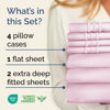 Picture of Extra Deep Split King Sheet Set - 7 Piece Breathable & Cooling Sheets - Hotel Luxury Bed Sheets Set - Easy Fit - Soft, Wrinkle Free & Comfy Sheets Set - Light Pink Sheet Set with Extra Deep Pockets