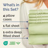 Picture of Extra Deep Full Sheet Set - 6 Piece Breathable & Cooling Sheets - Hotel Luxury Bed Sheets Set - Easy & Secure Fit - Soft, Wrinkle Free & Comfy Sheets Set - Light Sage Sheet Set with Extra Deep Pockets