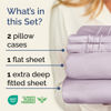 Picture of Extra Deep Twin XL Sheet Set - 4 Piece Breathable & Cooling Sheets - Hotel Luxury Bed Sheets Set - Easy Fit - Soft, Wrinkle Free & Comfy Sheets Set - Light Lavender Sheet Set with Extra Deep Pockets