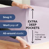 Picture of Extra Deep Twin XL Sheet Set - 4 Piece Breathable & Cooling Sheets - Hotel Luxury Bed Sheets Set - Easy Fit - Soft, Wrinkle Free & Comfy Sheets Set - Light Lavender Sheet Set with Extra Deep Pockets