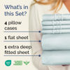 Picture of Extra Deep Full Sheet Set - 6 Piece Breathable & Cooling Sheets - Hotel Luxury Bed Sheets Set - Easy & Secure Fit - Soft, Wrinkle Free & Comfy Sheets Set - Ice Blue Sheet Set with Extra Deep Pockets