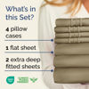 Picture of Extra Deep Split King Sheet Set - 7 Piece Breathable & Cooling Sheets - Hotel Luxury Bed Sheets Set - Easy & Secure Fit - Soft, Wrinkle Free & Comfy Sheets Set - Khaki Sheet Set w/Extra Deep Pockets