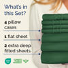 Picture of Extra Deep Split King Sheet Set - 7 Piece Breathable & Cooling Sheets - Hotel Luxury Bed Sheets Set - Easy Fit - Soft, Wrinkle Free & Comfy Sheets Set - Emerald Green Sheet Set w/Extra Deep Pockets