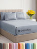 Picture of Extra Deep Twin XL Sheet Set - 4 Piece Breathable & Cooling Sheets - Hotel Luxury Bed Sheets Set - Easy Fit - Soft, Wrinkle Free & Comfy Sheets Set - Heathered Blue Sheet Set with Extra Deep Pockets
