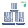Picture of Extra Deep Twin XL Sheet Set - 4 Piece Breathable and Cooling Sheets - Hotel Luxury Bed Sheets Set - Easy Fit - Soft, Wrinkle Free and Comfy Sheets Set - Blue Striped Sheet Set with Extra Deep Pockets