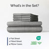 Picture of Extra Deep Full Sheet Set - 6 Piece Breathable and Cooling Sheets - Hotel Luxury Bed Sheets Set - Easy Fit - Soft, Wrinkle Free and Comfy Sheets Set - Heathered Grey Sheet Set with Extra Deep Pockets