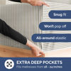 Picture of Extra Deep Twin Sheet Set - 4 Piece Breathable and Cooling Sheets - Hotel Luxury Bed Sheets Set - Easy Fit - Soft, Wrinkle Free and Comfy Sheets Set - Beige Striped Sheet Set with Extra Deep Pockets