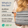Picture of Extra Deep Twin Sheet Set - 4 Piece Breathable and Cooling Sheets - Hotel Luxury Bed Sheets Set - Easy Fit - Soft, Wrinkle Free and Comfy Sheets Set - Grey Striped Sheet Set with Extra Deep Pockets