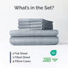Picture of Extra Deep Full Sheet Set - 6 Piece Breathable and Cooling Sheets - Hotel Luxury Bed Sheets Set - Easy Fit - Soft, Wrinkle Free and Comfy Sheets Set - Heathered Blue Sheet Set with Extra Deep Pockets