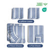 Picture of Extra Deep Split King Sheet Set - 7 Piece Breathable & Cooling Sheets - Hotel Luxury Bed Sheets Set - Easy Fit - Soft, Wrinkle Free & Comfy Sheets Set - Blue Striped Sheet Set w/Extra Deep Pockets