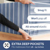 Picture of Extra Deep Split King Sheet Set - 7 Piece Breathable & Cooling Sheets - Hotel Luxury Bed Sheets Set - Easy Fit - Soft, Wrinkle Free & Comfy Sheets Set - Blue Striped Sheet Set w/Extra Deep Pockets
