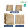 Picture of Extra Deep Split King Sheet Set - 7 Piece Breathable & Cooling Sheets - Hotel Luxury Bed Sheets Set - Easy Fit - Soft, Wrinkle Free & Comfy Sheets Set - Heathered Tan Sheet Set w/Extra Deep Pockets