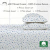 Picture of California Design Den Floral Sheets Pattern King Sheet Set - Luxury 400 Thread Count 100% Cotton Sheets, Deep Pocket King Sheets & Pillowcase Set (Blooming Meadows)