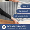 Picture of Extra Deep Cal King Sheet Set - 6 Piece Breathable & Cooling Sheets - Hotel Luxury Bed Sheets Set - Easy Fit - Soft, Wrinkle Free & Comfy Sheets Set - Grey Striped Sheet Set with Extra Deep Pockets