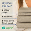 Picture of Extra Deep Twin XL Sheet Set - 4 Piece Breathable & Cooling Sheets - Hotel Luxury Bed Sheets Set - Easy Fit - Soft, Wrinkle Free & Comfy Sheets Set - Heathered Beige Sheet Set w/Extra Deep Pockets