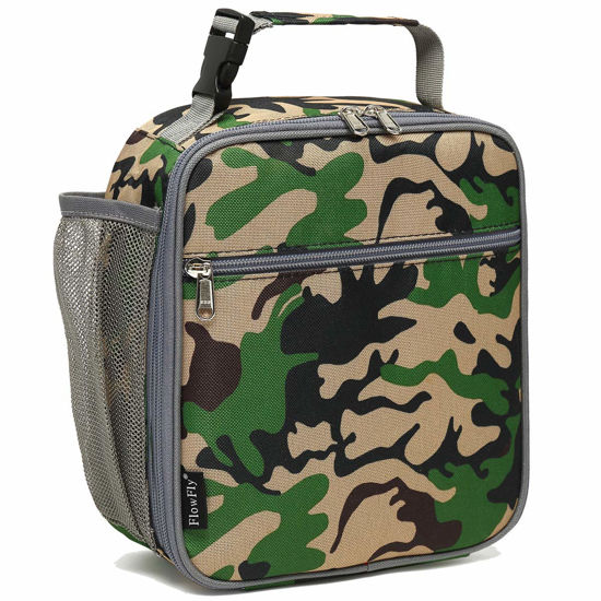Picture of FlowFly Kids Lunch box Insulated Soft Bag Mini Cooler Back to School Thermal Meal Tote Kit for Girls, Boys, Forest