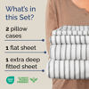 Picture of Extra Deep Twin Sheet Set - 4 Piece Breathable and Cooling Sheets - Hotel Luxury Bed Sheets Set - Easy Fit - Soft, Wrinkle Free and Comfy Sheets Set - Grey Striped Sheet Set with Extra Deep Pockets