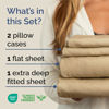 Picture of Extra Deep Twin XL Sheet Set - 4 Piece Breathable & Cooling Sheets - Hotel Luxury Bed Sheets Set - Easy Fit - Soft, Wrinkle Free & Comfy Sheets Set - Heathered Tan Sheet Set with Extra Deep Pockets